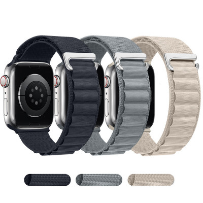 Купить Ремінець Alpine Loop Design Apple Watch 42 mm 44 mm 45 mm 49 mm &mdash; Black & Gray Ц-000073502 - KMT5