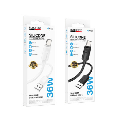 Купить Кабель USB C 3A (1m) Borofone BX123 &mdash; Black Ц-000083242 - KMT5