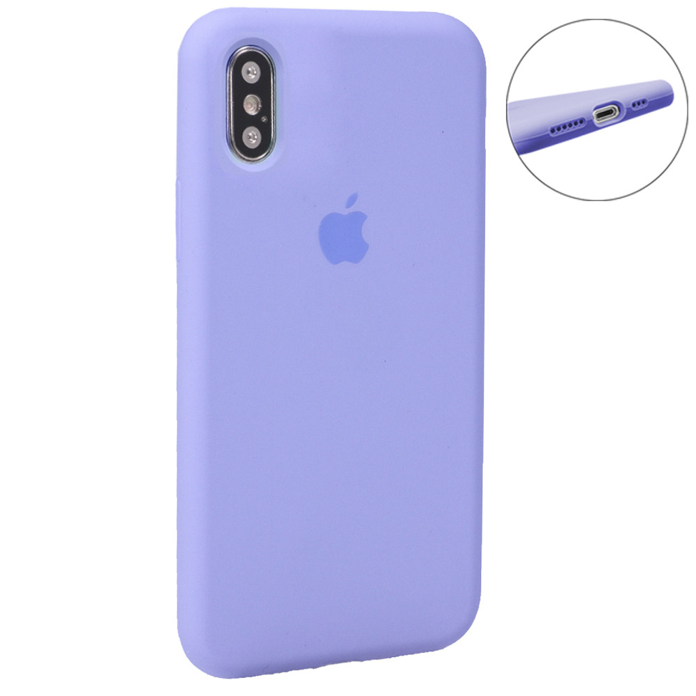 Original Silicone Case Full Size iPhone X ; XS — Lavender (41)