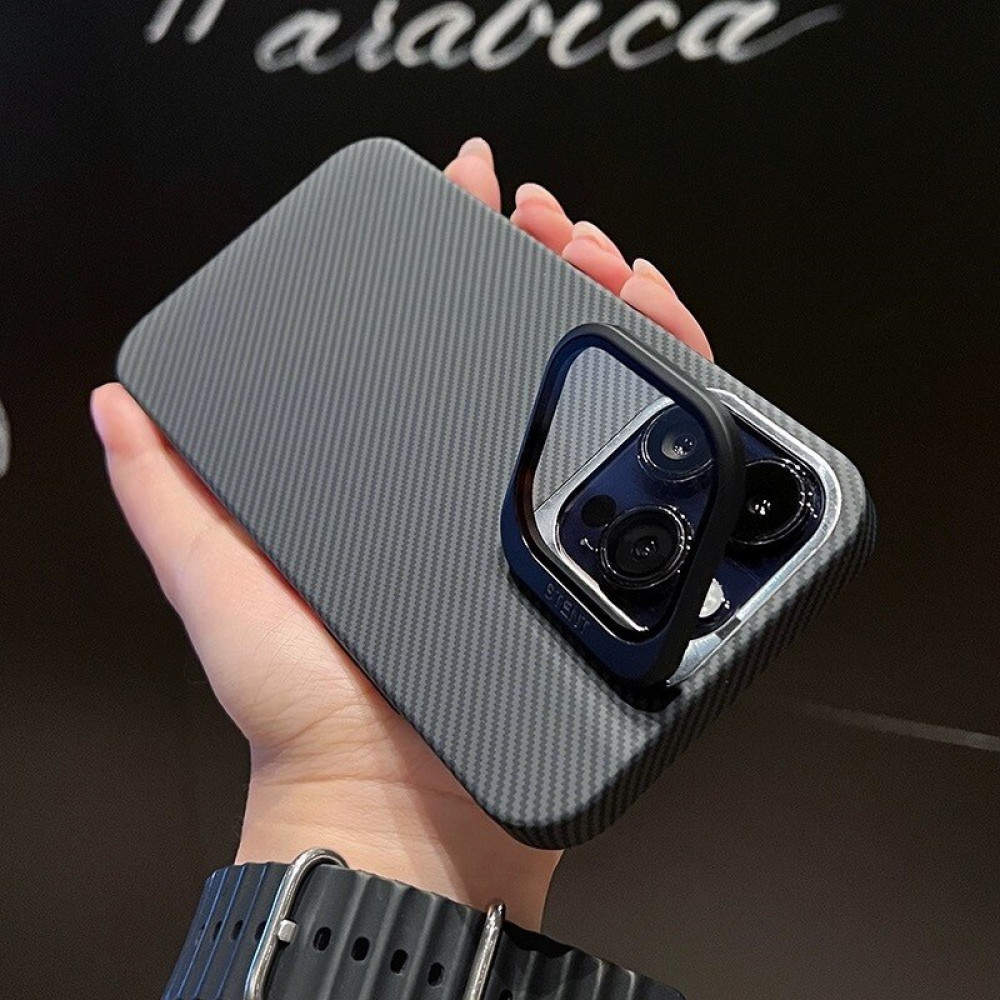 Camera Stand Carbon Case iPhone 14 — Black