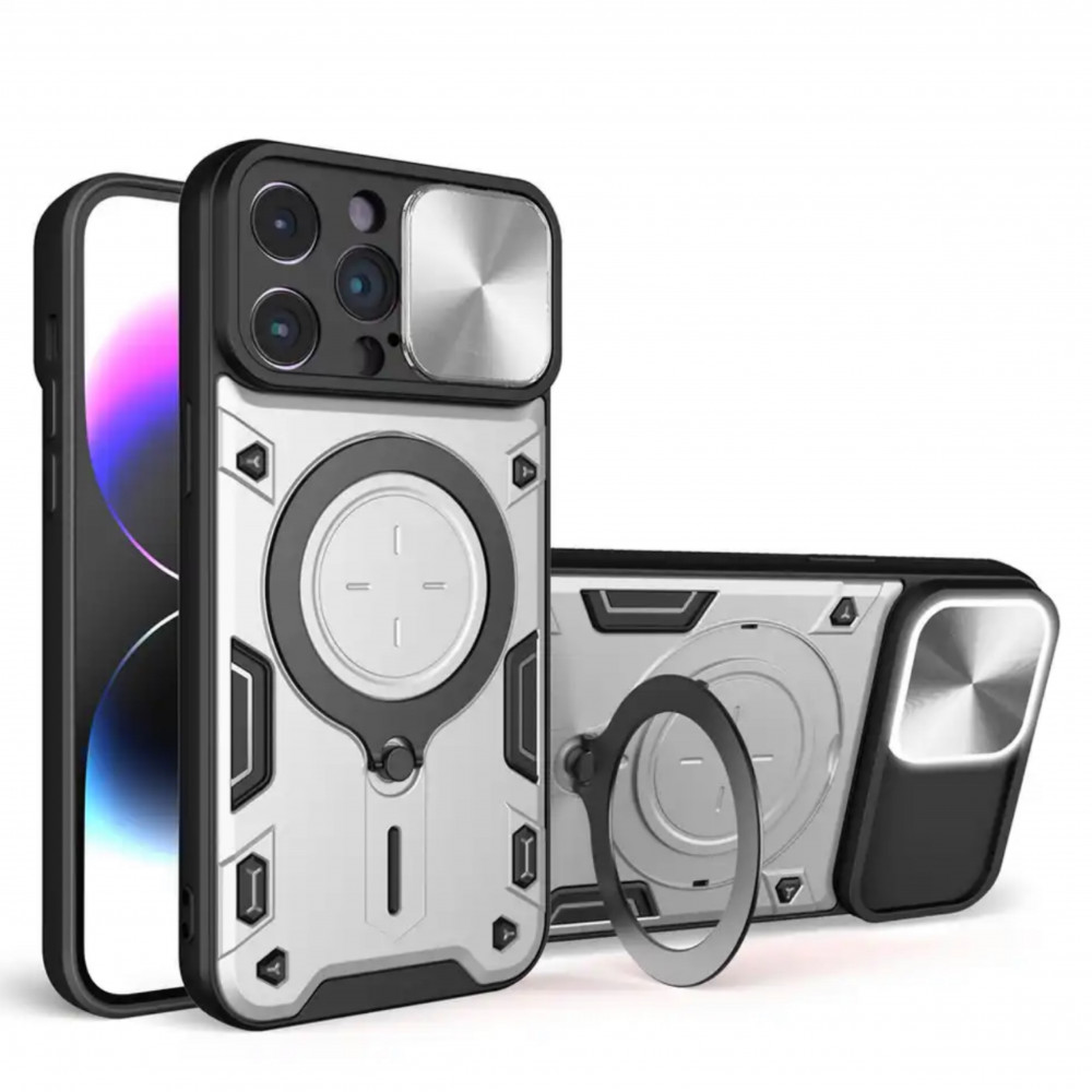 Protective Stand Case iPhone 13 Pro — Silver