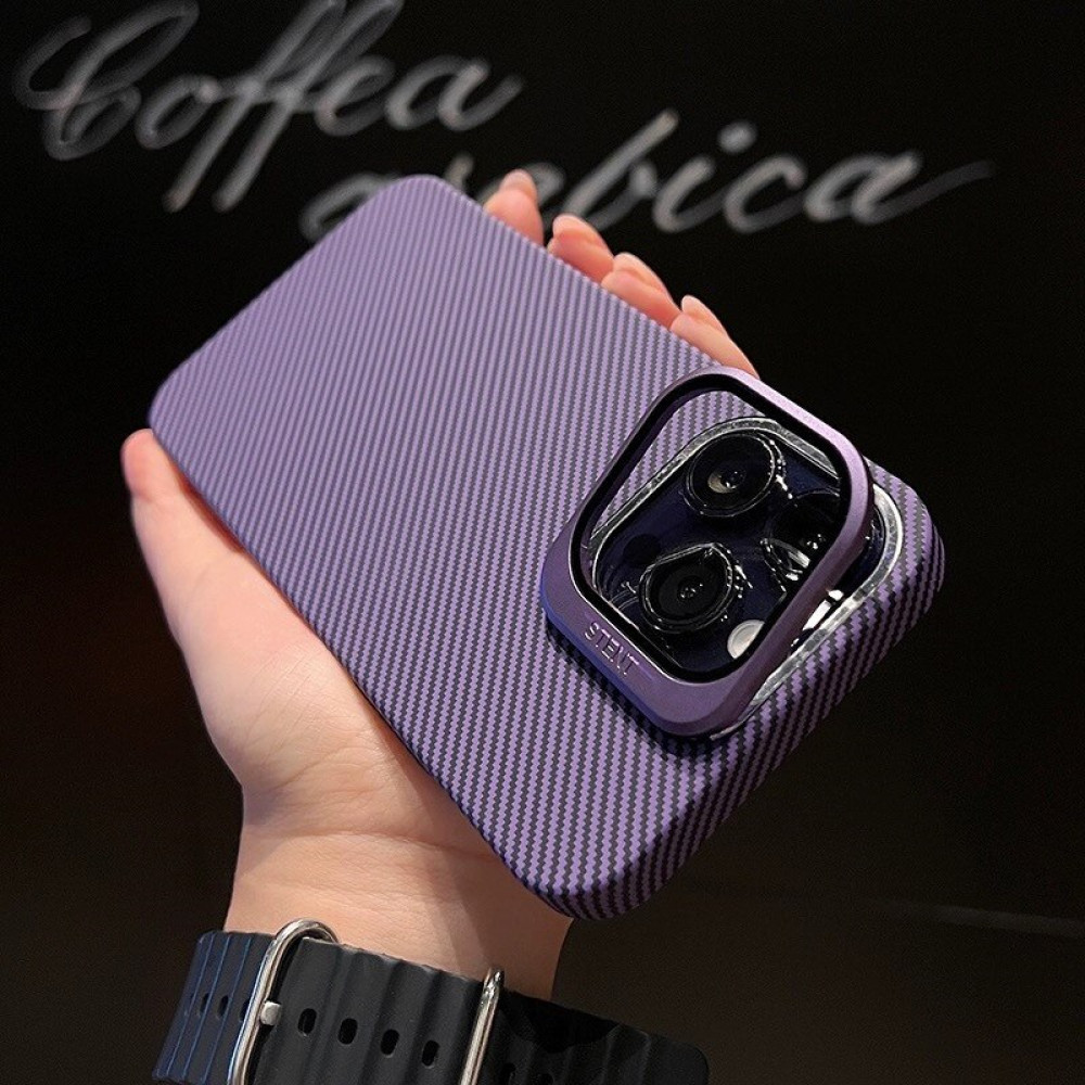 Camera Stand Carbon Case iPhone 15 Pro — Deep Purple