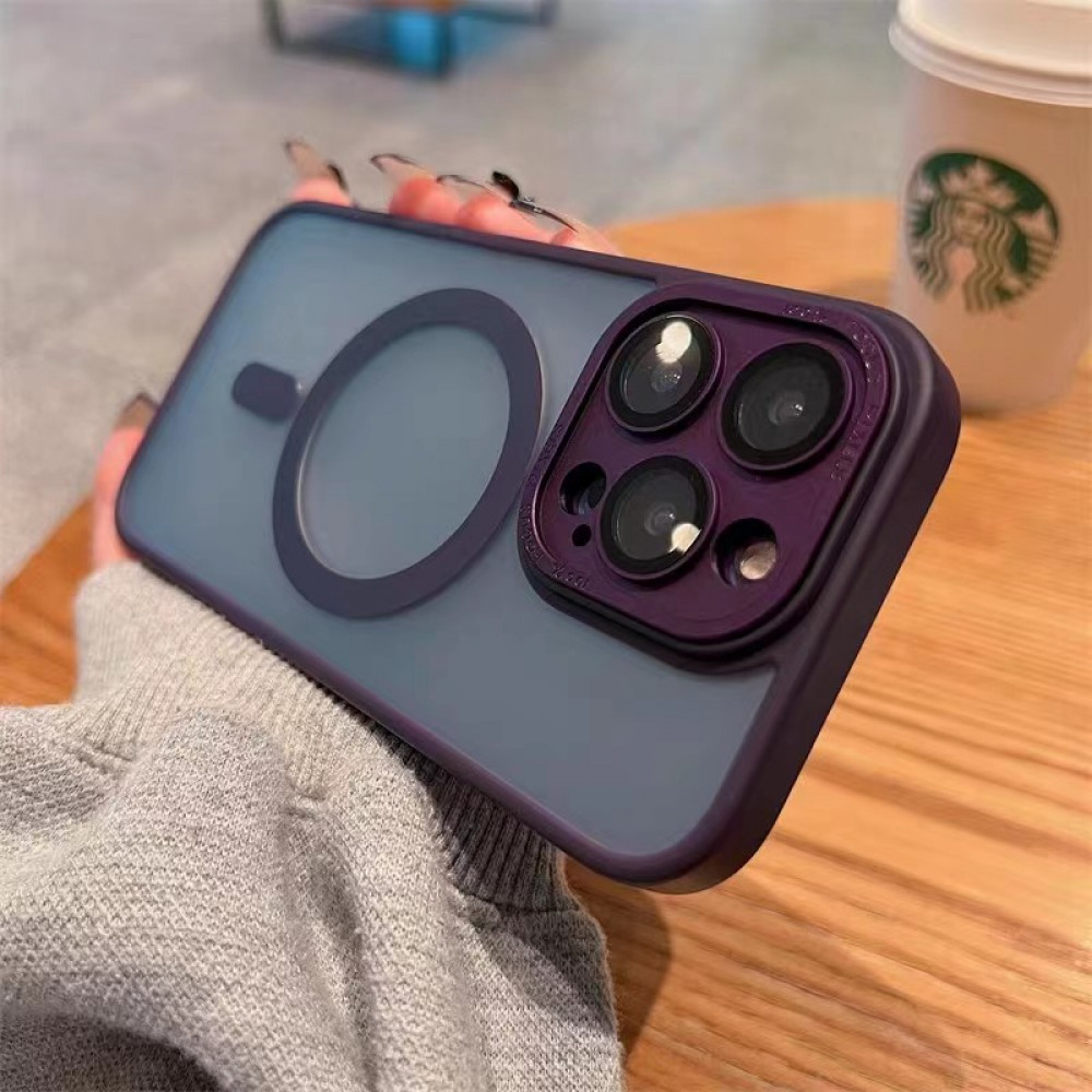 Protective Camera Matte Clear Case With MagSafe iPhone 13 Pro Max — Deep Purple