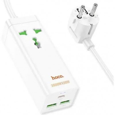 Мережевий фільтр 2500W 2U | 1P | 1C 30W | 1.5m — Hoco AC9A — White