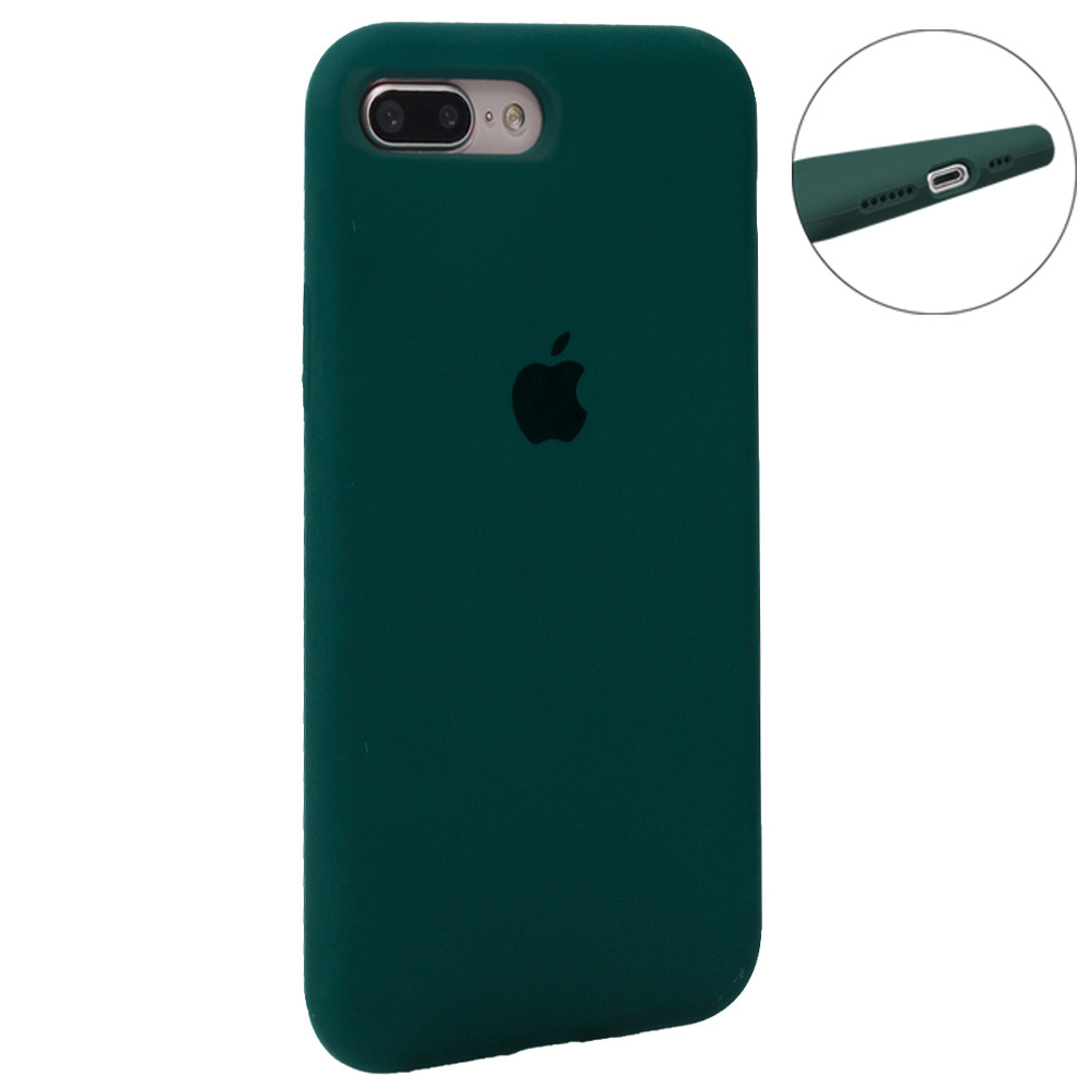 Original Silicone Case Full Size iPhone 7 Plus ; 8 Plus — Dark Green (49)