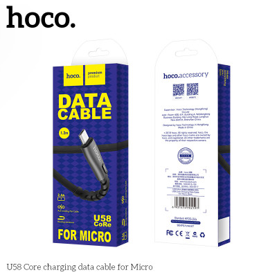 Купить Кабель Micro 2.4A (1.2m) Hoco U58 &mdash; Black Ц-000071272 - KMT5