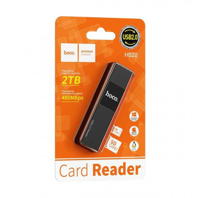 Купить Card Reader &mdash; Hoco HB20 (USB2.0)  &mdash; Black Ц-000071365 - KMT5