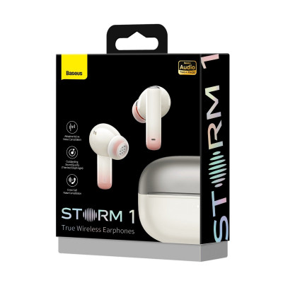 Купить Bluetooth гарнітура TWS Baseus (NGTW1402) Storm 1 &mdash; NGTW140202 White Ц-000073950 - KMT5