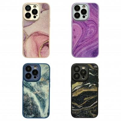 Купить Glitter Marble Case iPhone 12 &mdash; Pink Ц-000073979 - KMT5