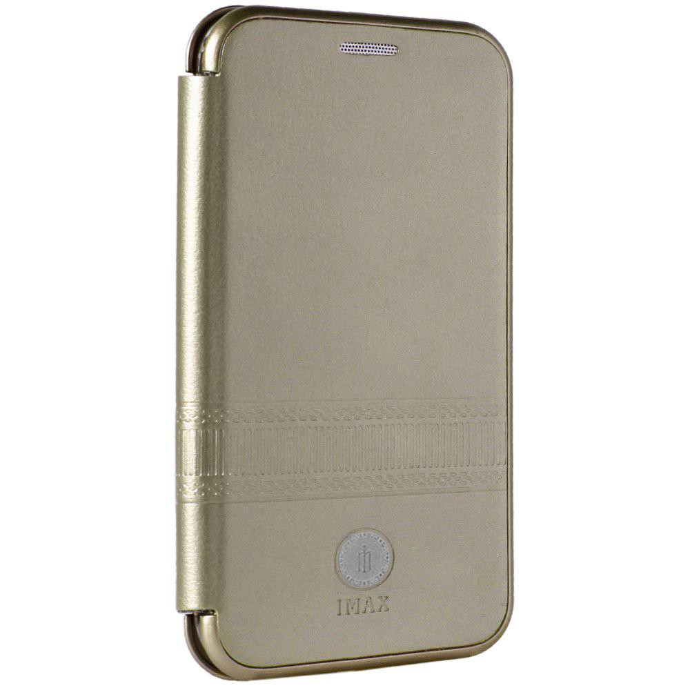 Leather Book Case — Samsung A8 Plus 2018(A730) — iMax L — Gold