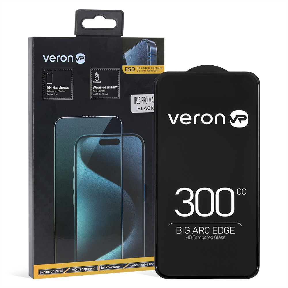 Захисне скло Veron ESD Big ARC edge  — iPhone 16 Black