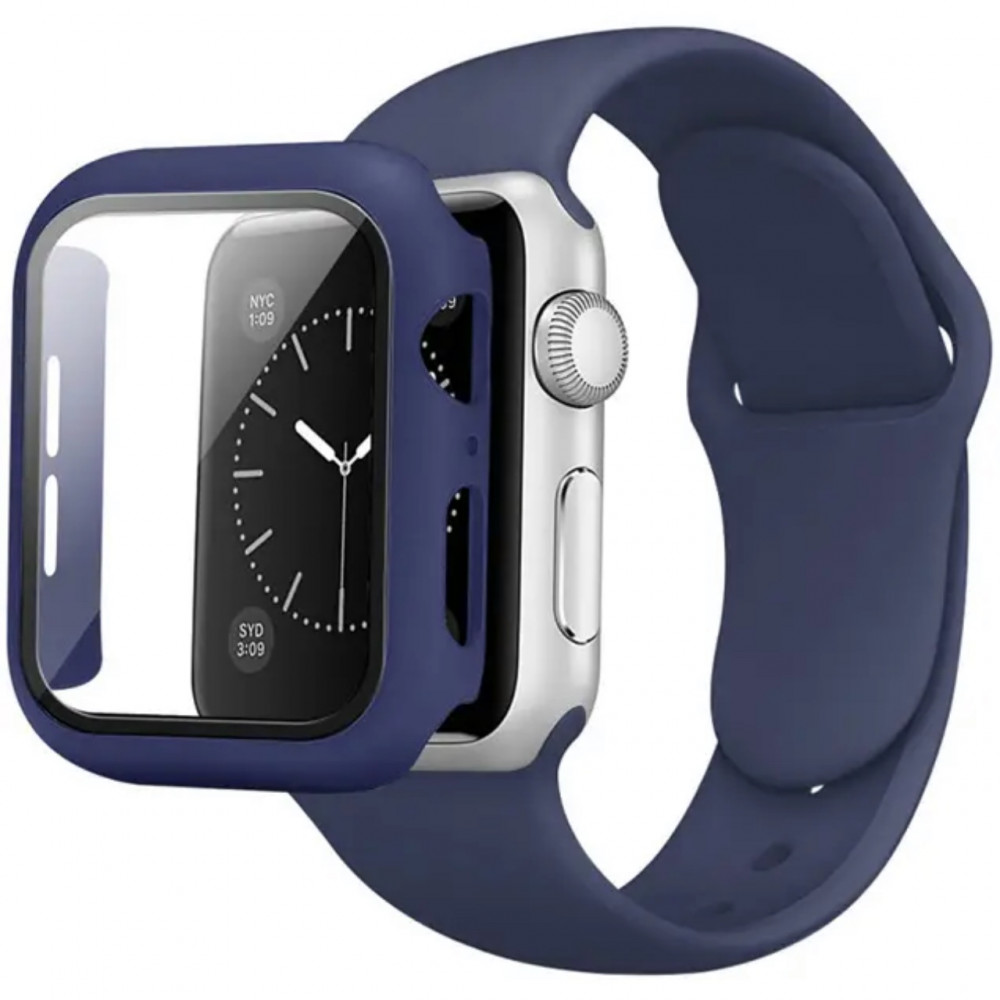 Ремінець Silicon & Glass Apple Watch 38 mm 40mm — Midnight Blue