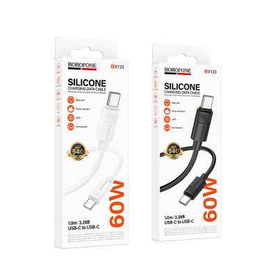 Купить Кабель USB C to C 60W (1m) Borofone BX123 &mdash; White Ц-000083241 - KMT5