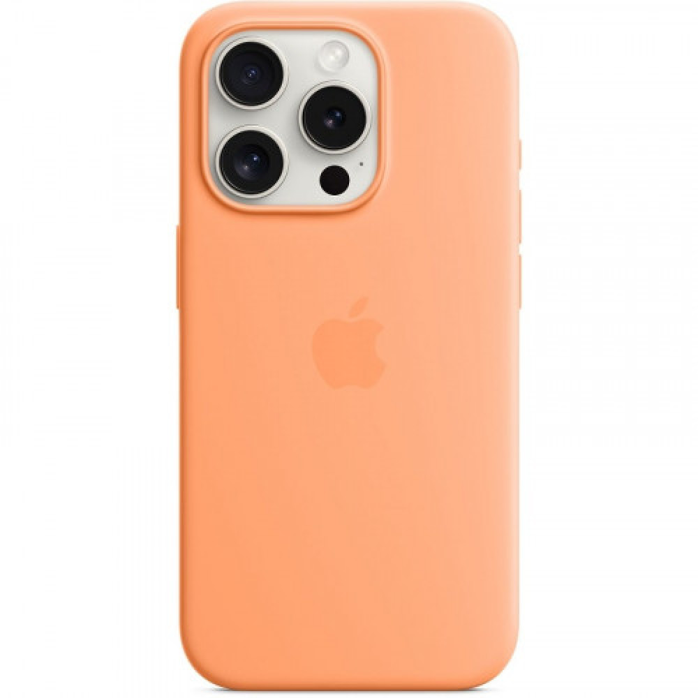 Silicone Case With Magsafe iPhone 15 Plus — Orange Sorbet