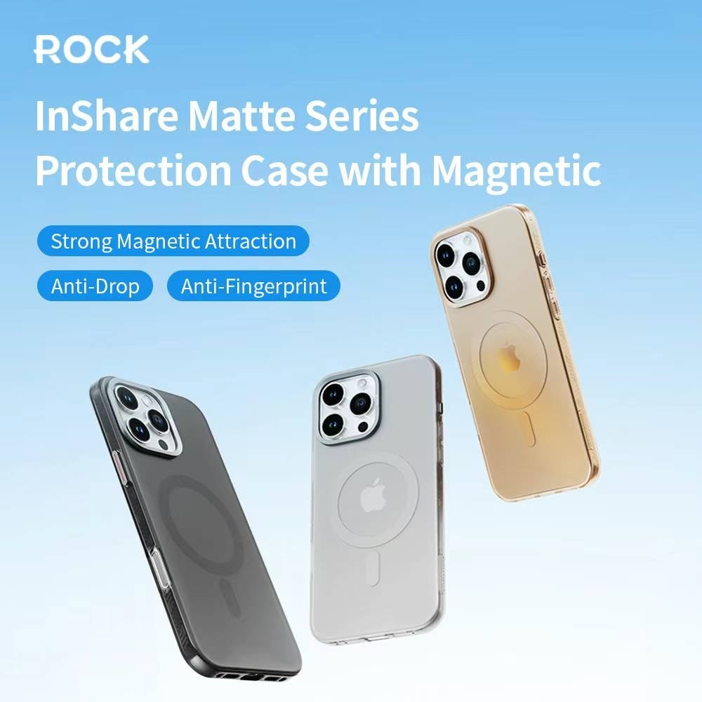 Rock Matte Series TPU Case with Magsafe — iPhone 16   — Graphite Black