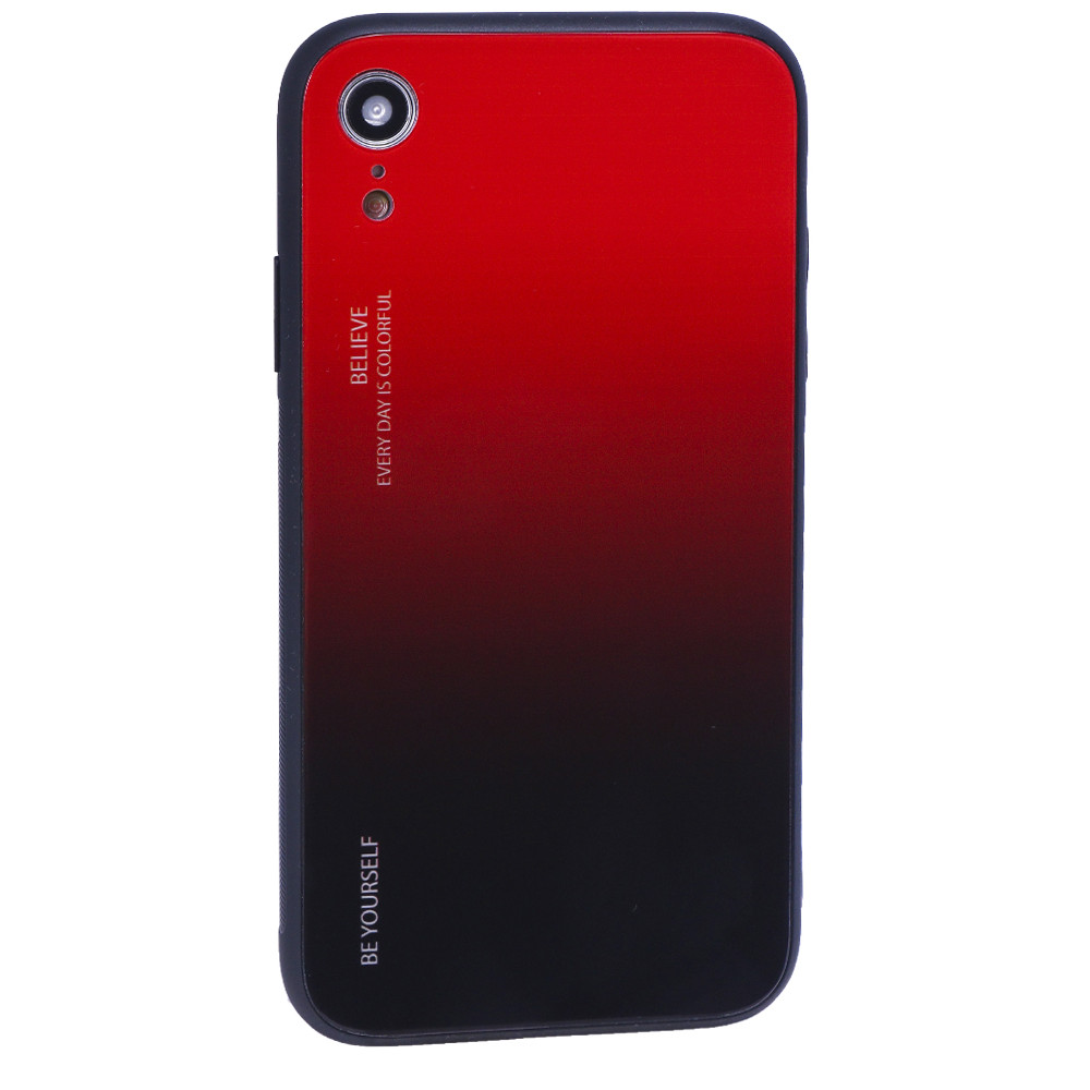 Gradient Glass Case iPhone Xr — Red