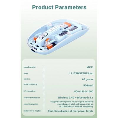 Купить Бездротова миша — M233 — Blue Ц-000079071 - KMT5