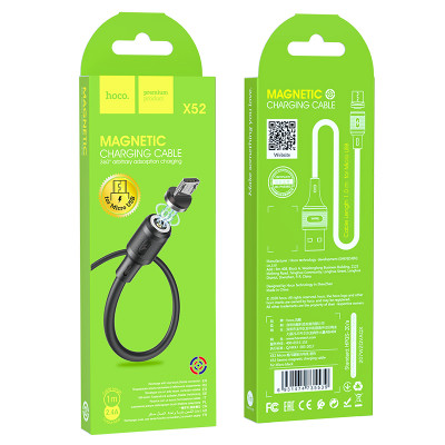 Купить Кабель Micro 2.4A (1m) &mdash; Hoco X52 Magnetic &mdash; Black Ц-000072144 - KMT5
