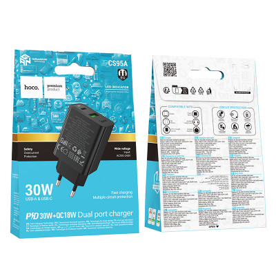 Купить Home Charger | 30W | PD | QC3.0 &mdash; Hoco CS95A Ц-000082705 - KMT5