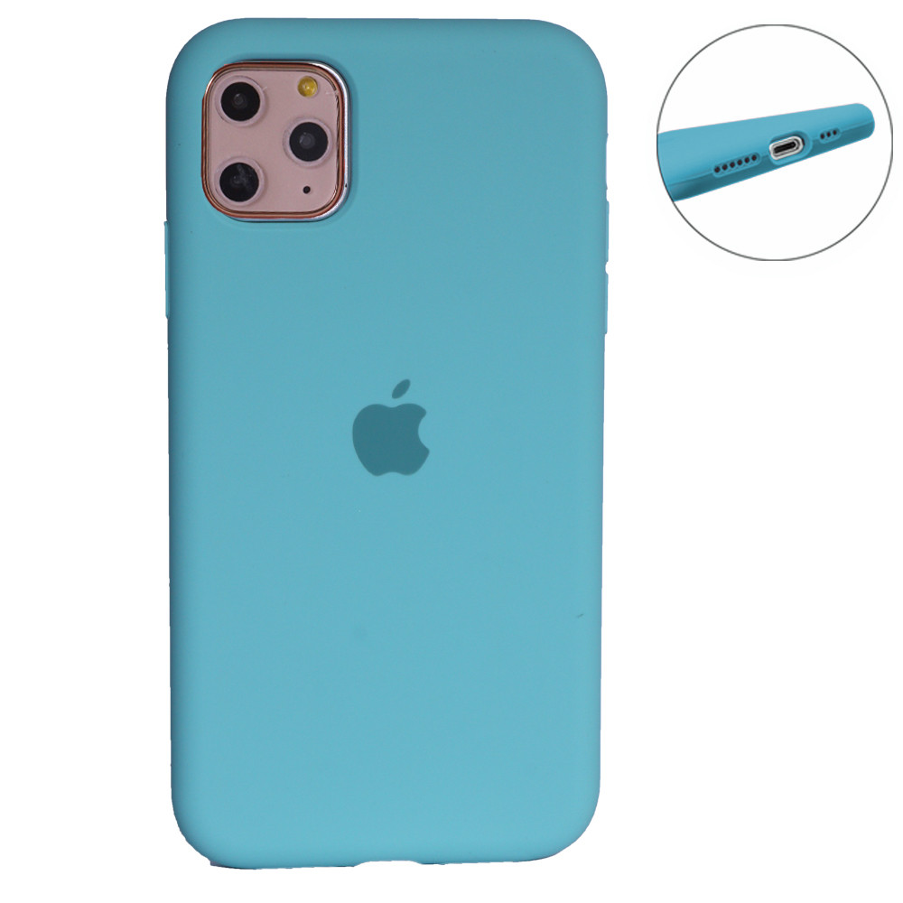 Original Silicone Case Full Size iPhone 11 Pro Max — Ice Blue (21)