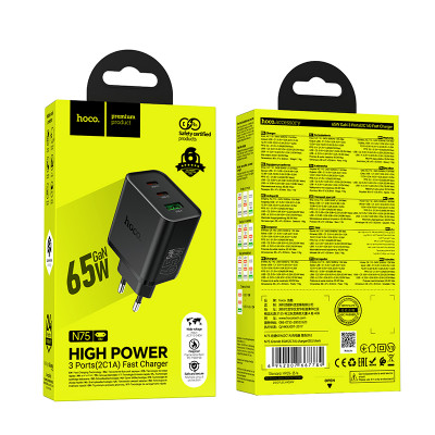 Купить Home Charger 65W GaN 2PD QC 3.0 Hoco N75 Ц-000082689 - KMT5