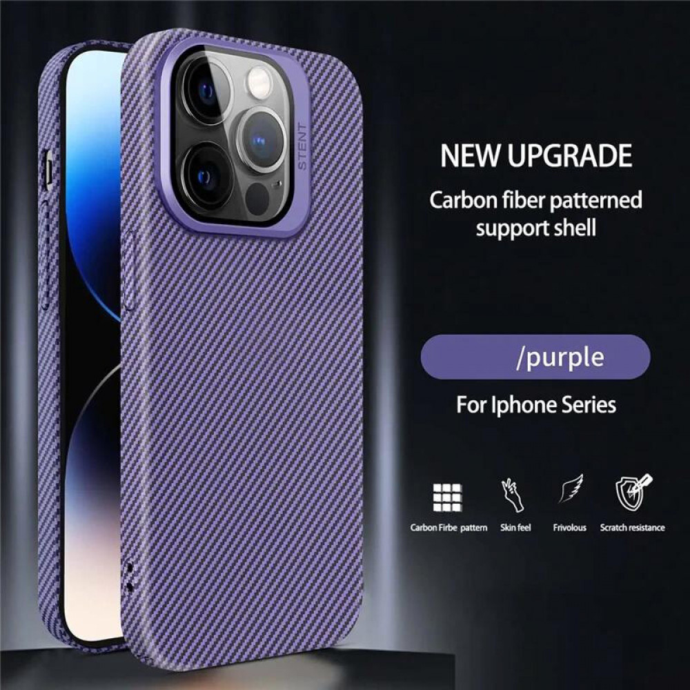 Camera Stand Carbon Case iPhone 15 Plus — Deep Purple