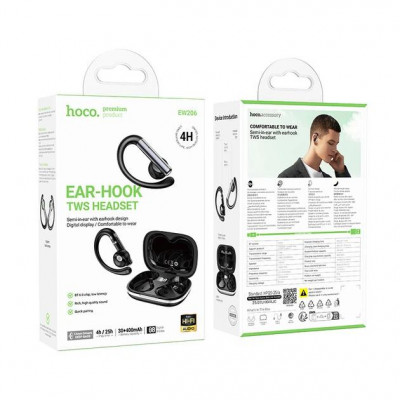 Купить Bluetooth гарнітура TWS Hoco EW206 &mdash; Black Ц-000082481 - KMT5