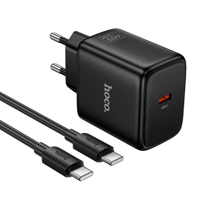 Home Charger | 40W | PD | C to C Cable (1m) &mdash; Hoco N83  &mdash; Black