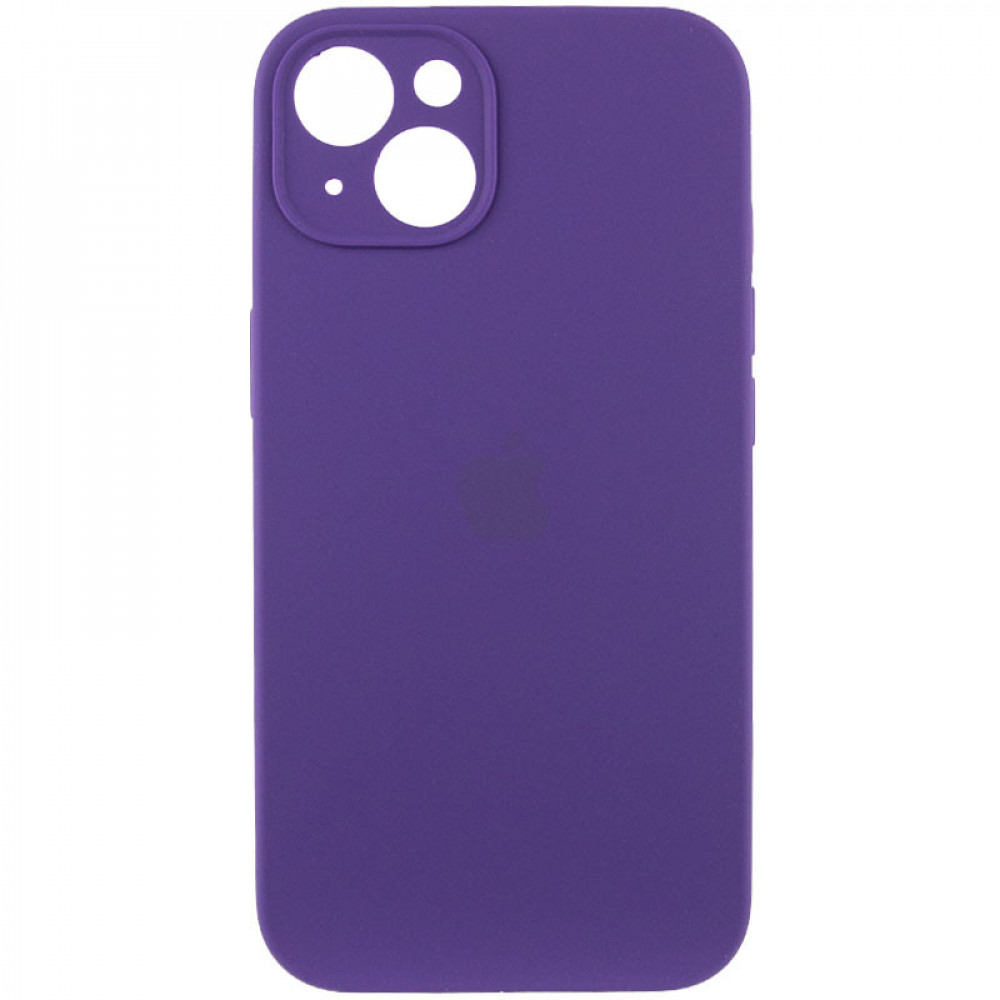 Original Silicone Case with protective camera iPhone 14 — Deep Purple (71)