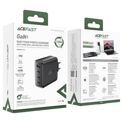 Купить Home Charger | 100W | GaN | 3 PD3.0 |  QC3.0 &mdash; Acefast A94 Ц-000083764 - KMT5