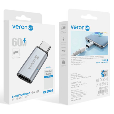 Купить Adapter USB C To Lightning &mdash; Veron CL-OT04 Ц-000078747 - KMT5