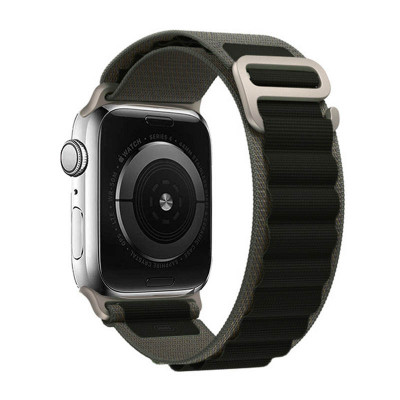 Ремінець Alpine Loop Design Apple Watch 42 mm 44 mm 45 mm 49 mm &mdash; Black & Gray