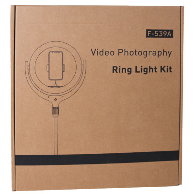 Купить Лампа кольцевая комплект LED 26 cm 10" F-539A  96 pcs 3300K - 6000К+ holder + remote + tripod stand Ц-000075455 - KMT5