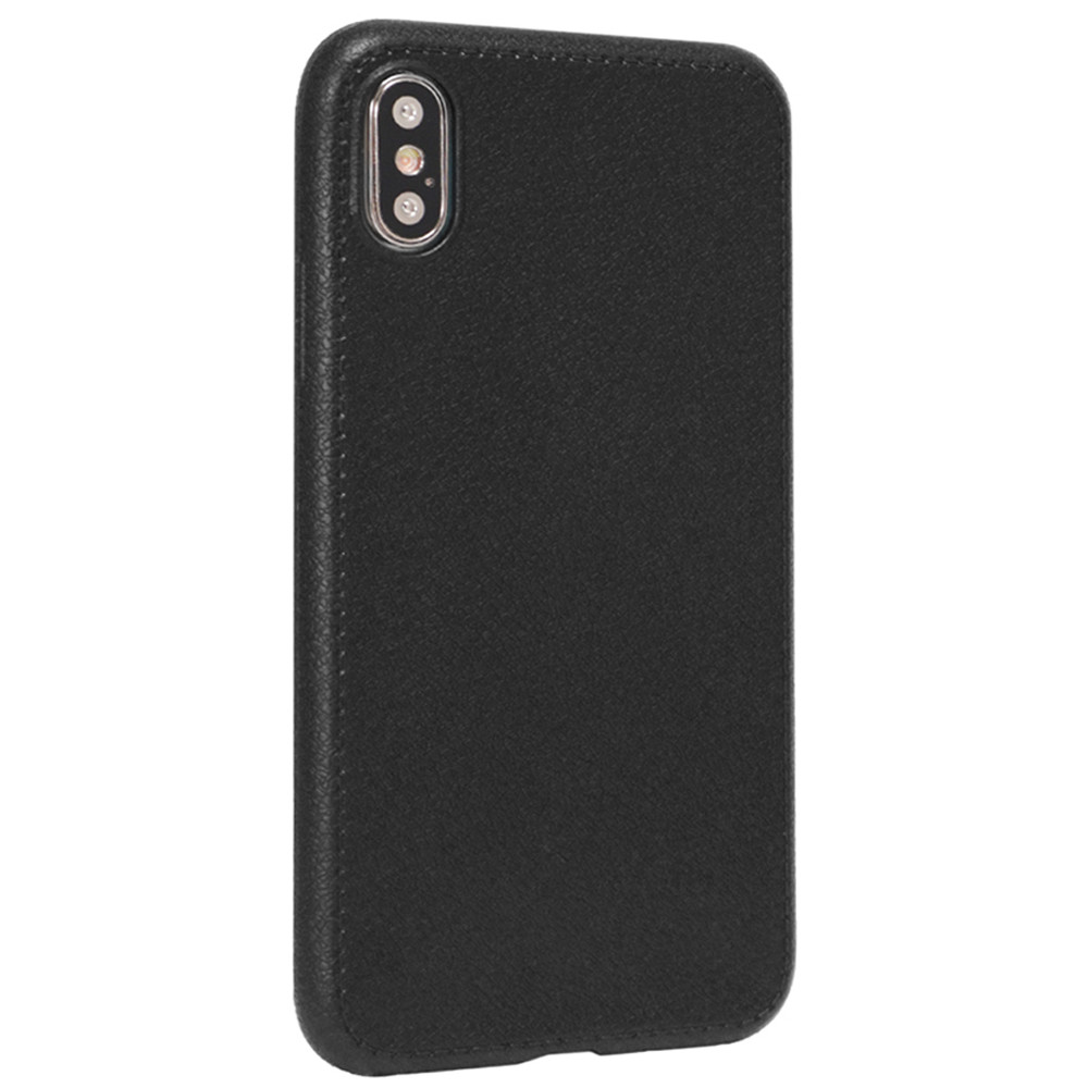 TPU Slim Leather Case Samsung A30 — Black