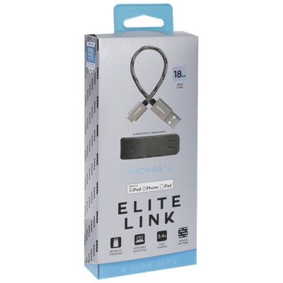 Купить Кабель Lightning 2.4A (0.18m) Momax DL5 &mdash; Gray Ц-000036881 - KMT5