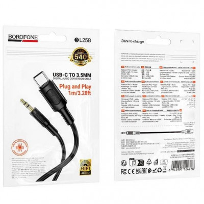 Купить Cable Aux to Type-C (1m) &mdash; Borofone BL25B Type-C Ц-000082837 - KMT5