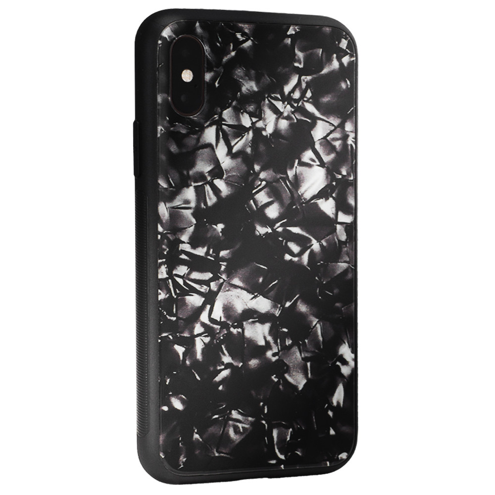 Glass with print TPU Case — iPhone 7 — Black Mramor