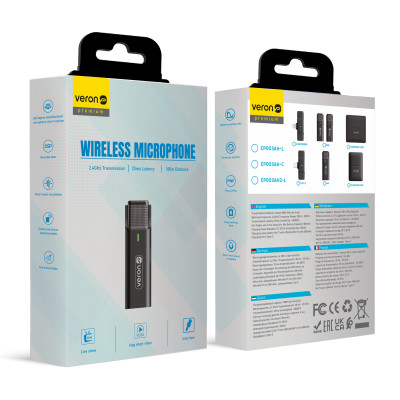 Купить Беспроводной микрофон для телефона Lightning Veron EP033AH2-L c кейсом зарядки Ц-000075476 - KMT5