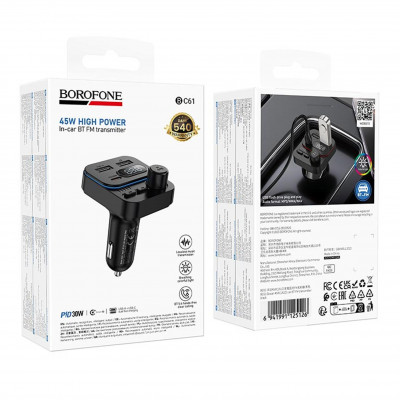 Купить Fm Transmitter MP3 | Car Charger | 3.0A | PD20W | 2U &mdash; Borofone BC61 Ц-000082479 - KMT5