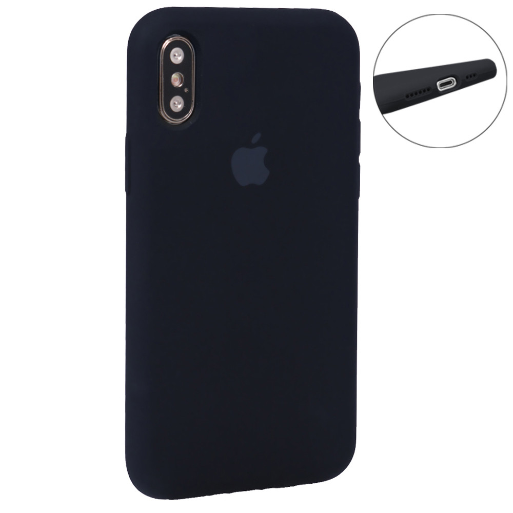 Original Silicone Case Full Size — iPhone X ; XS — Black (18)