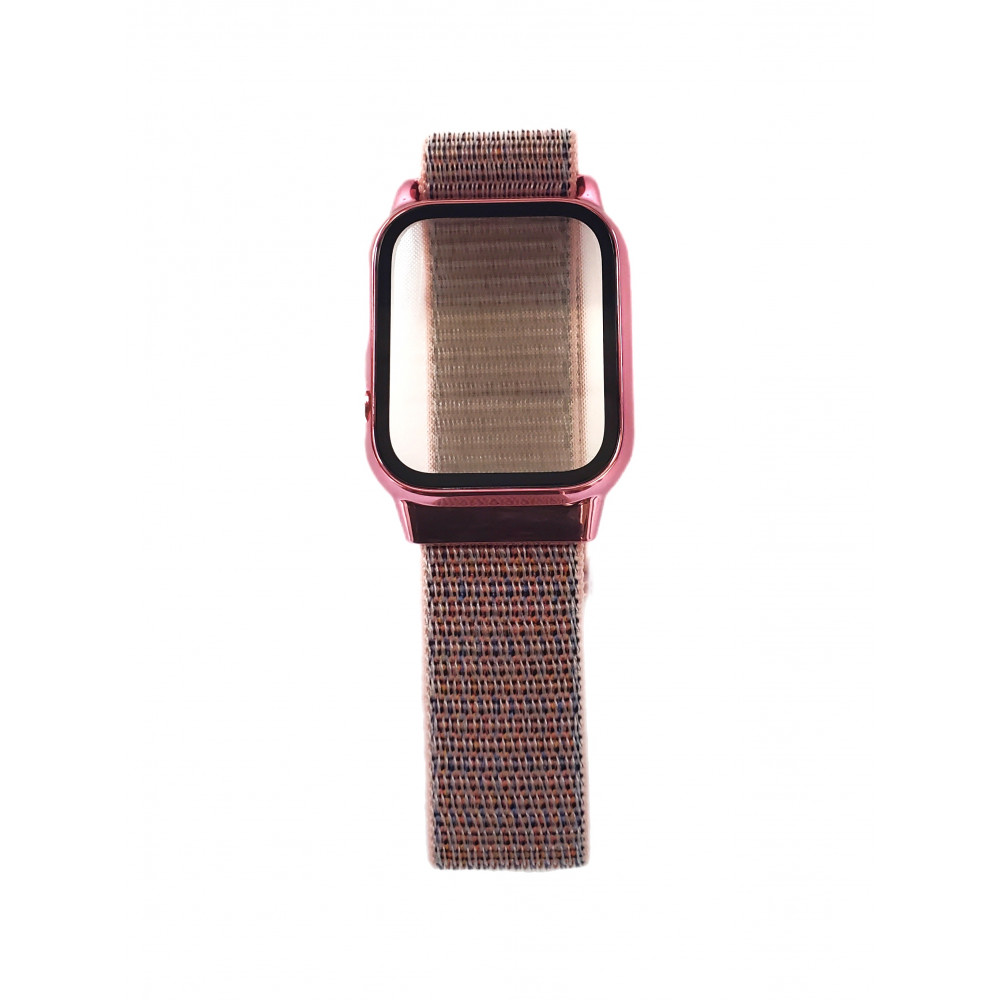 Ремінець Nylon with protective case — Apple Watch 42 mm | 44 mm | 45 mm | 49 mm — Rose Gold