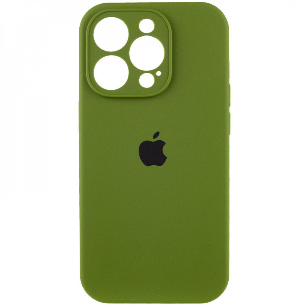 Original Silicone Case with protective camera iPhone 14 Pro Max — Dark Green (48)