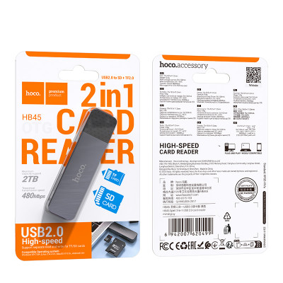 Купить Card Reader &mdash; Hoco HB45 Spirit 2-in-1 USB/Type-C 2.0 Ц-000081089 - KMT5