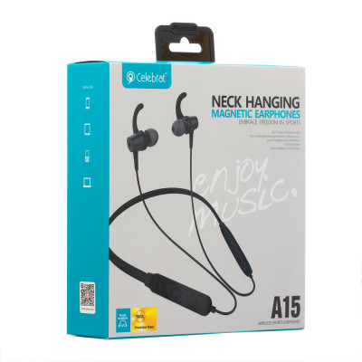 Купить Навушники Bluetooth Celebrat A15 &mdash; Black Ц-000062223 - KMT5