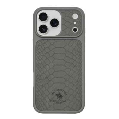 Polo Knight Leather Case iPhone 17 Pro Max &mdash; Titanium Grey