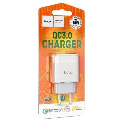 Купить Home Charger | 18W | QC3.0 &mdash; Hoco C72Q &mdash; White Ц-000069748 - KMT5
