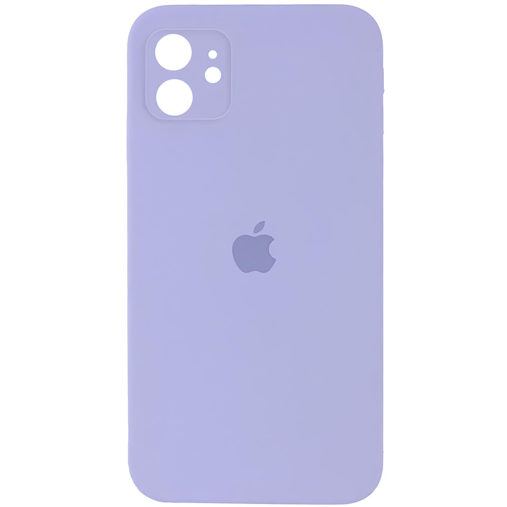 Original Silicone Case with protective camera iPhone 15 — Light purple (41)