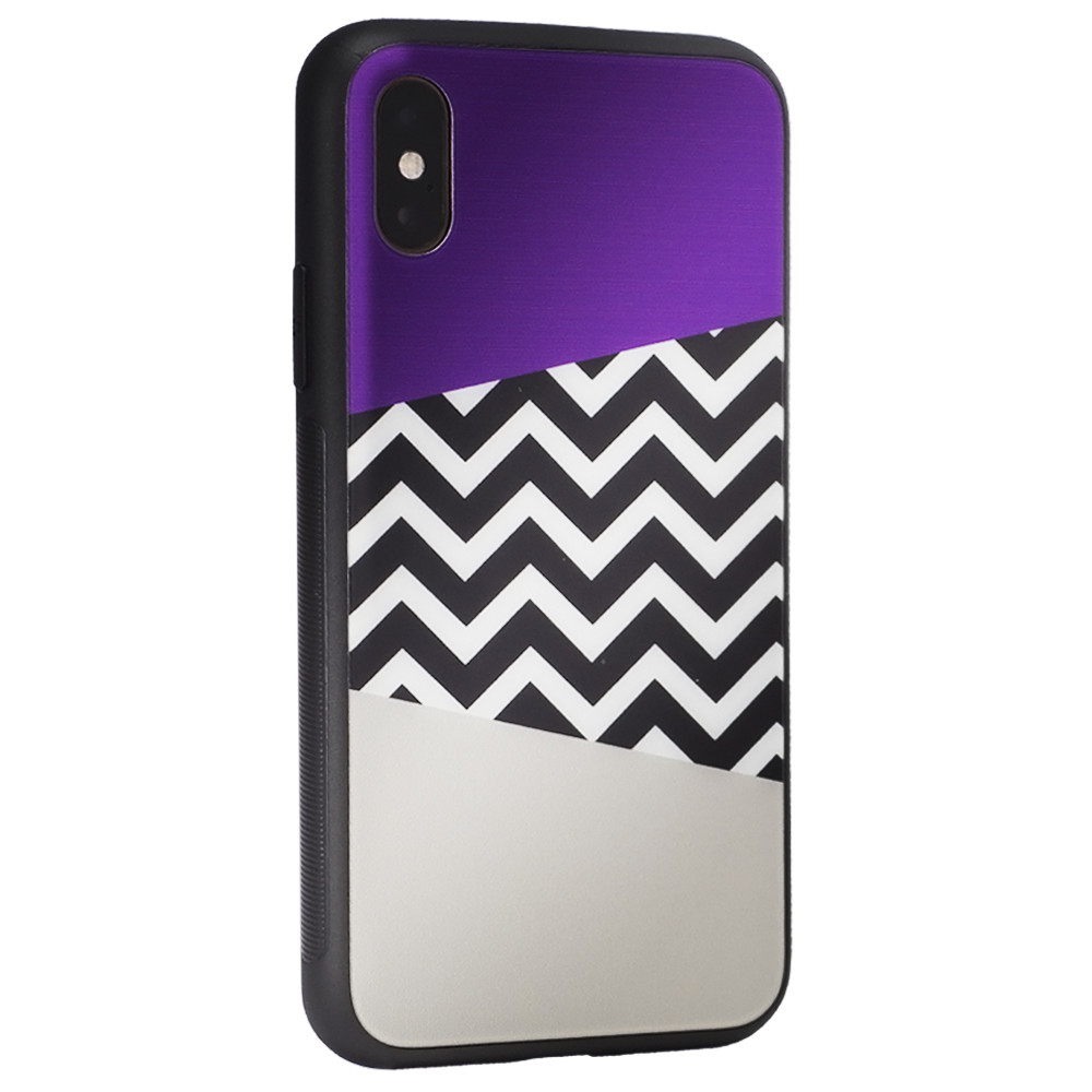 Glass with print TPU Case Samsung A20 2019 — Purple Gray