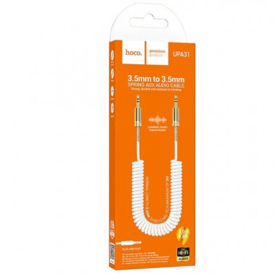 Купить Cable Aux (1m) &mdash; Hoco UPA31 &mdash; White Ц-000080525 - KMT5