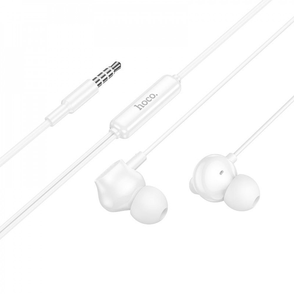 3.5mm Earphones With Mic &mdash; Hoco M117 &mdash; White